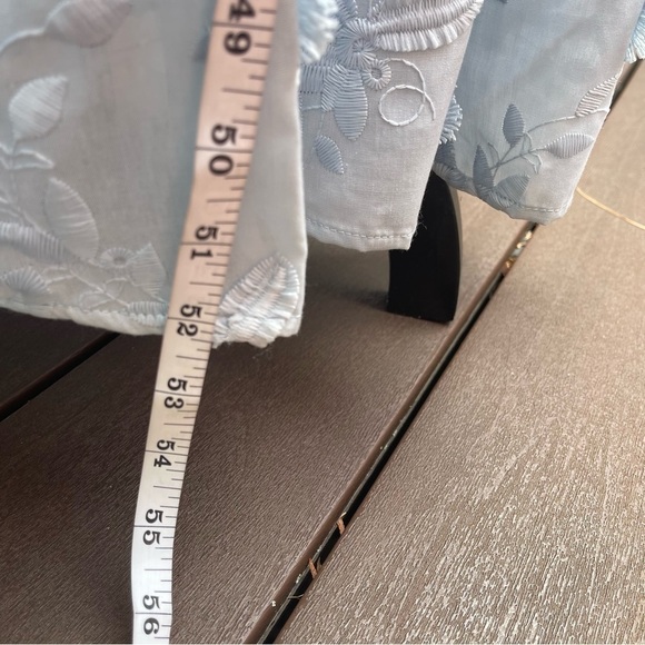 MARCHESA Notte Dress Floral Cotton embroidered maxi Blue - Dust Color Sz 6 - Picture 10 of 17